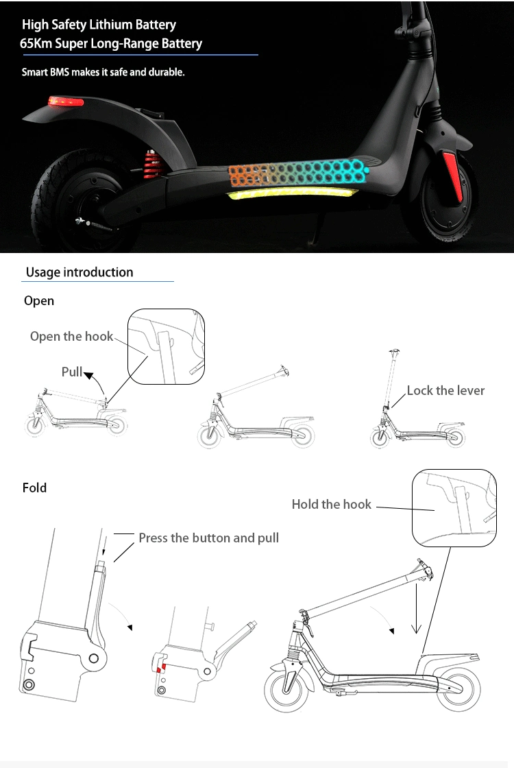 Adult 2 Motor Fast Lithium Battery Electric Scooter