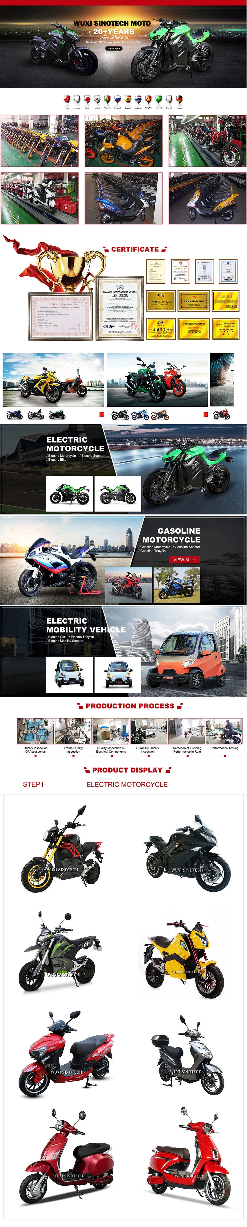 2023 New Arrival 1000W/ 1500W Small Size Cheap High Quality Hot-Sale Electric Motorcycle Scooter with Disc Brakes 45-65km/H in CKD/SKD