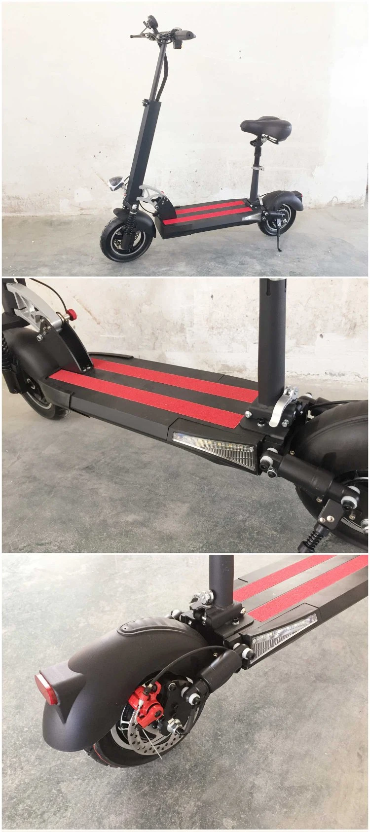 China 10inch Red Strip Alloy Electric Motor Scooter