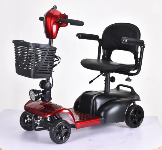 Scooter de mobilité robuste pour personnes âgées en fauteuil roulant électrique rouge